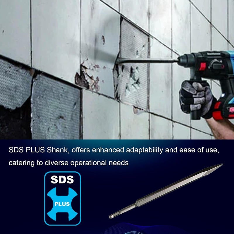Phyxlyn 16-Inch SDS Plus Chisel, Point Chisel with Sds Plus Shank Ideal for Concrete Demolition, Tile Removal Chisel Tool for SDS Plus Hammer Drill Attachment - Image 2